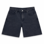 WEELZ Relaxed-Fit Distressed Denim Shorts — Black product view