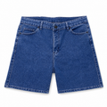 WEELZ Relaxed-Fit Distressed Denim Shorts — Classic Blue product view