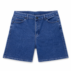 WEELZ Relaxed-Fit Distressed Denim Shorts — Classic Blue product view