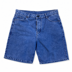 WEELZ Relaxed-Fit Distressed Denim Shorts — Indigo Blue product view