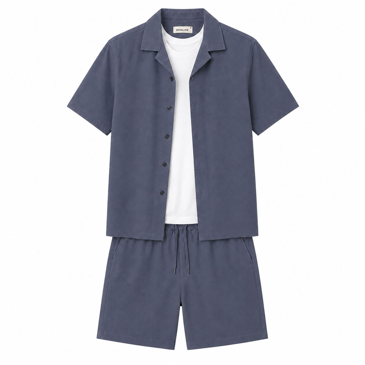 WEELZ Soft Camp-Collar Shirt & Shorts Set - Petrol Blue - view 2