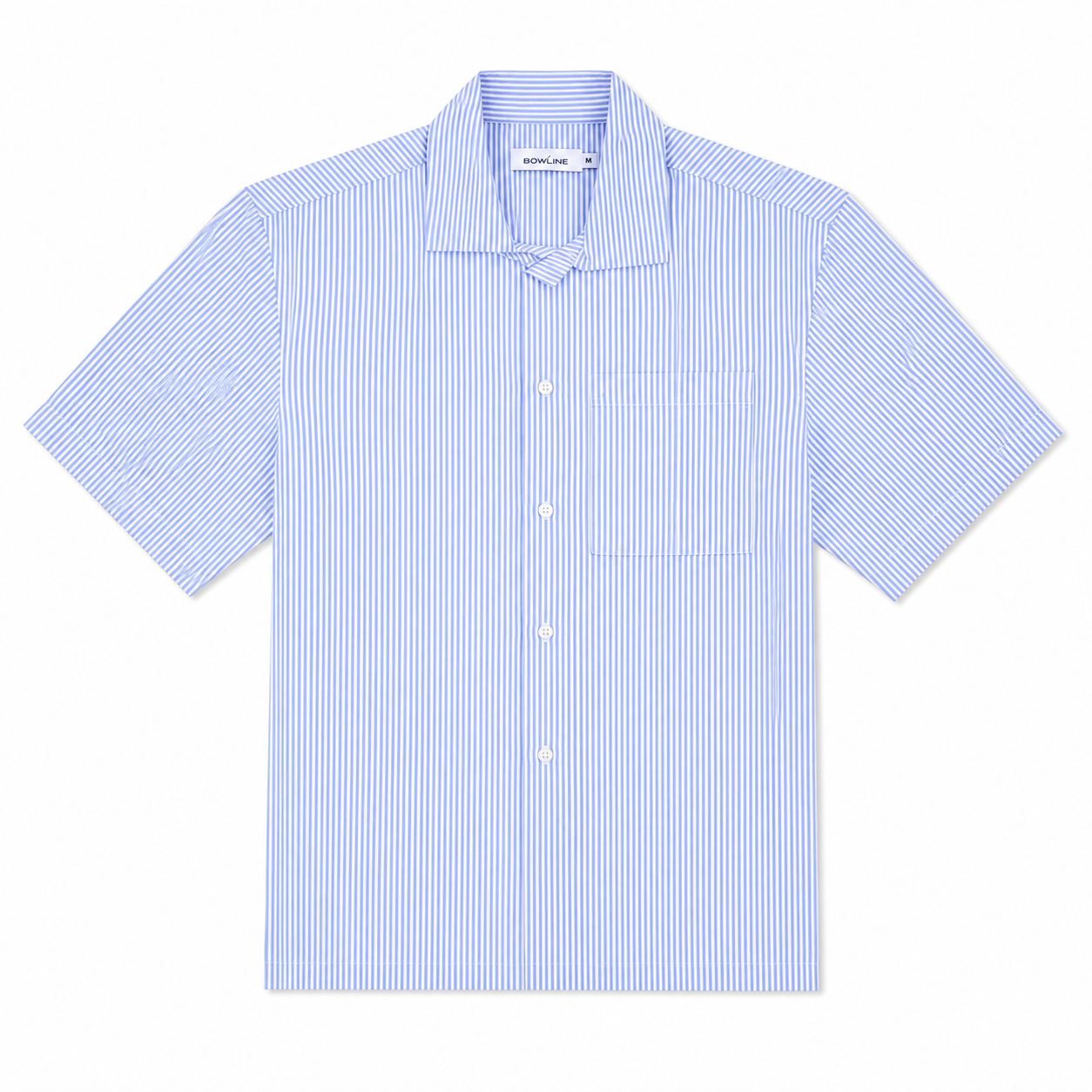 WEELZ Striped Box-Fit Short-Sleeve Shirt — Sky Blue product view