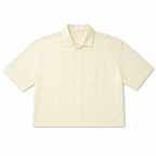 WEELZ Striped Box-Fit Short-Sleeve Shirt — Soft Yellow product view