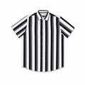 WEELZ Striped Short-Sleeve Shirt — Black & White Stripe product view