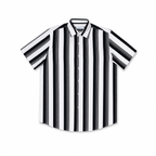 WEELZ Striped Short-Sleeve Shirt — Black & White Stripe product view