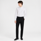 WEELZ white classic shirt with small logo — charcoal trouser look